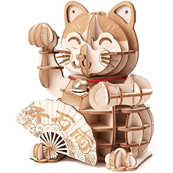 3D DIY WOODEN PUZZLE PLUTUS CAT FOR ADULTS TEENS MODEL KITS FOR ADULTS TO BUILD - Image 1